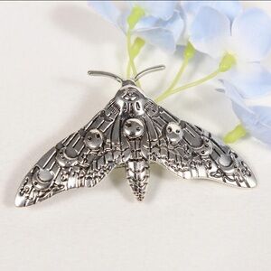 Silver Moth Hair Clip